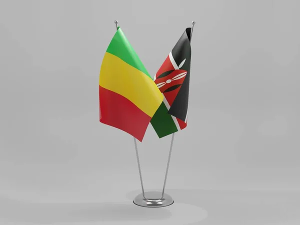 肯尼亚 马里合作旗 白色背景 3D渲染 — 图库照片