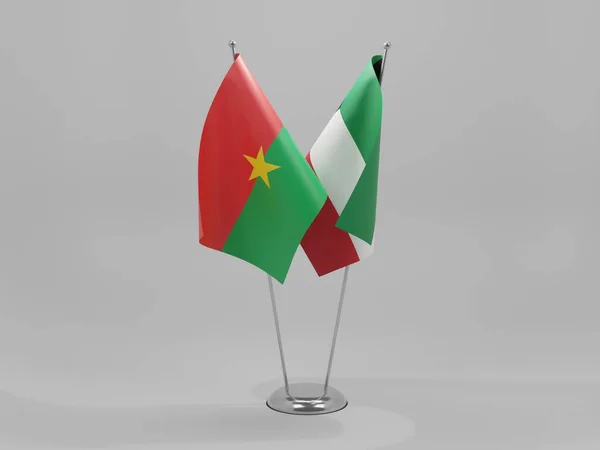 Kuvait Burkina Faso Együttműködési Zászlók Fehér Háttér Render — Stock Fotó