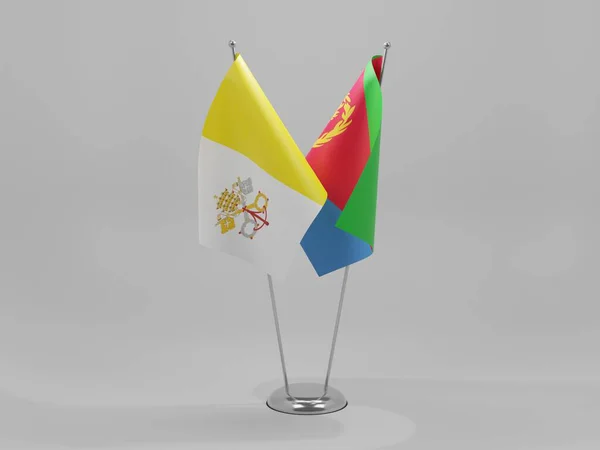 Eritrea Banderas Cooperación Ciudad Del Vaticano Fondo Blanco Render —  Fotos de Stock