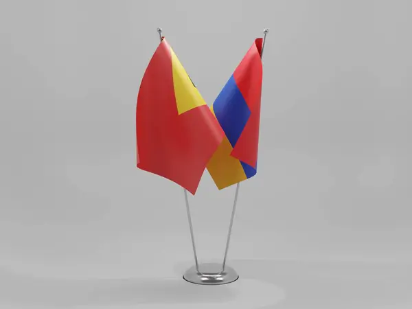 Armenia East Timor Cooperation Flags White Background Render — Stock Photo, Image