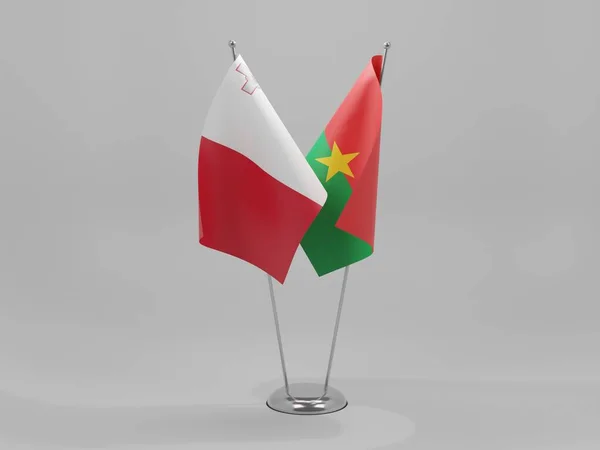 Burkina Faso Máltai Együttműködési Zászlók Fehér Háttér Render — Stock Fotó