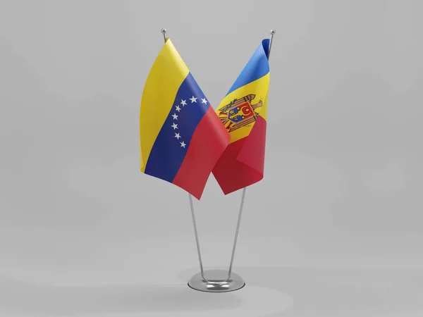 Moldavië Venezuela Samenwerkingsvlaggen Witte Achtergrond Render — Stockfoto