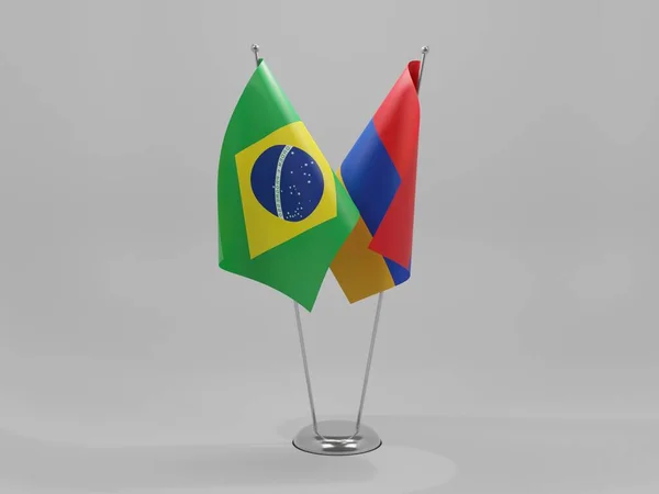 アルメニア ブラジル協力旗 3Dレンダリング — ストック写真