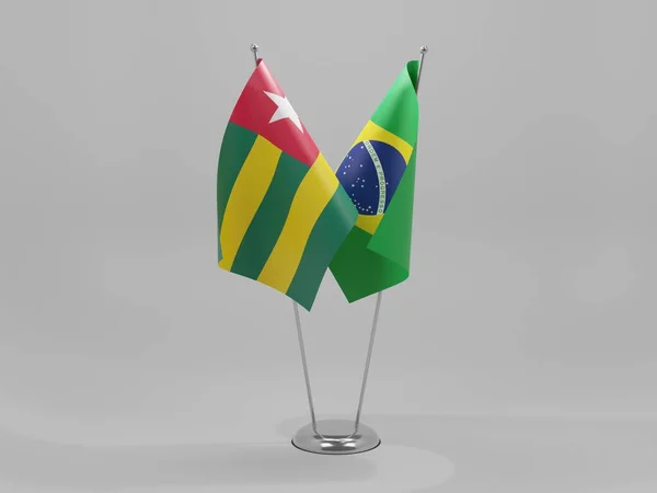 Brazilië Togo Samenwerking Vlaggen Witte Achtergrond Render — Stockfoto