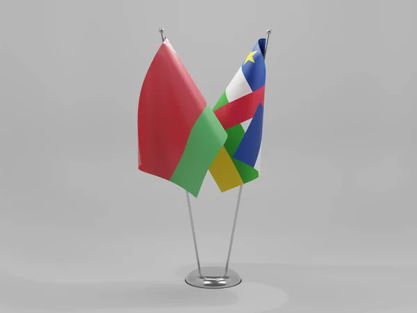 中央アフリカ共和国 ベラルーシ協力旗 白背景 3Dレンダリング — ストック写真