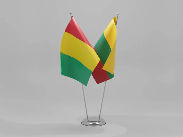Lituania Guinea Banderas Cooperación Fondo Blanco Render —  Fotos de Stock