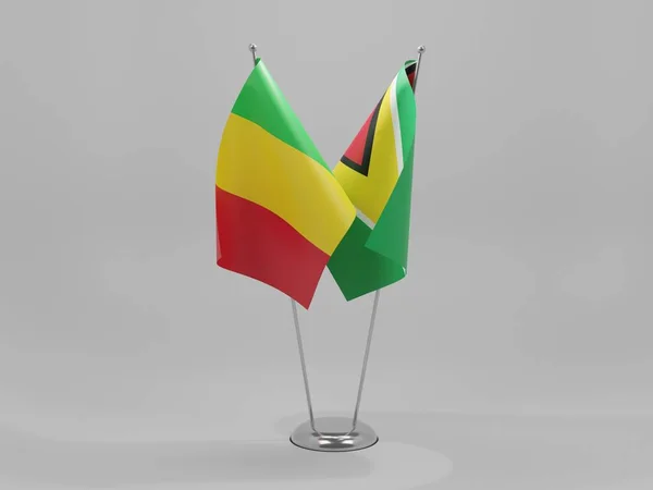 Guyana Bandiere Cooperazione Del Mali Sfondo Bianco Render — Foto Stock