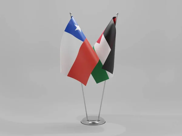 Palestine Chile Cooperation Flags White Background Render — Stock Photo, Image