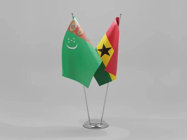 Ghana Turkmenistan Flagi Współpracy Białe Tło Render — Zdjęcie stockowe