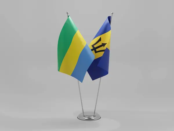 Барбадос Габон Флаги Сотрудничества Белый Фон Рендер — стоковое фото