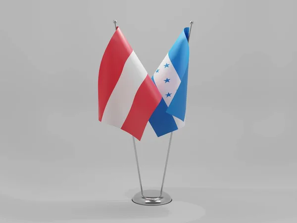 Honduras Oostenrijk Samenwerking Vlaggen Witte Achtergrond Render — Stockfoto