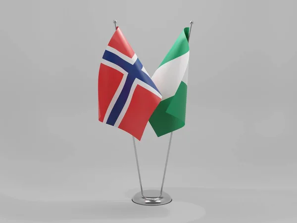 Nigeria Norway Cooperation Flags White Background Render — Stock Photo, Image