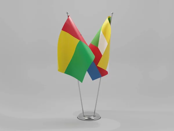 Banderas Cooperación Comoras Guinea Bissau Fondo Blanco Render —  Fotos de Stock