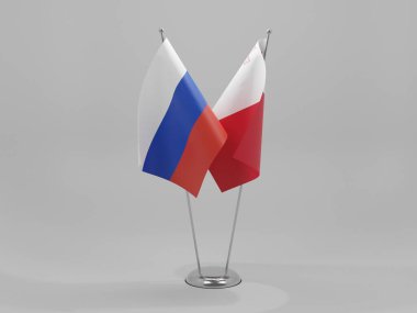 Malta - Rusya İşbirliği Bayrakları, Beyaz Arkaplan - 3D Yapılandırma