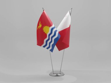 Malta - Kiribati İşbirliği Bayrakları, Beyaz Arkaplan - 3D Render