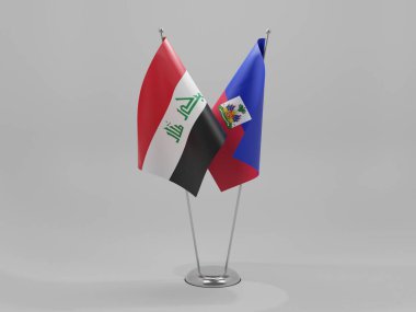 Haiti - Irak İşbirliği Bayrakları, Beyaz Arkaplan - 3D Yapılandırma