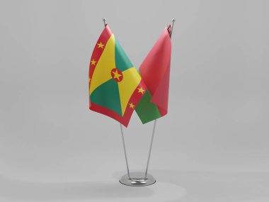 Belarus - Grenada İşbirliği Bayrakları, Beyaz Arkaplan - 3D Renklendirme