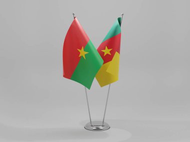 Kamera - Burkina Faso İşbirliği Bayrakları, Beyaz Arkaplan - 3D Render