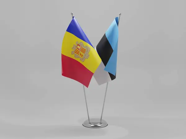 Estonia Andorra Cooperation Flags White Background Render — стокове фото