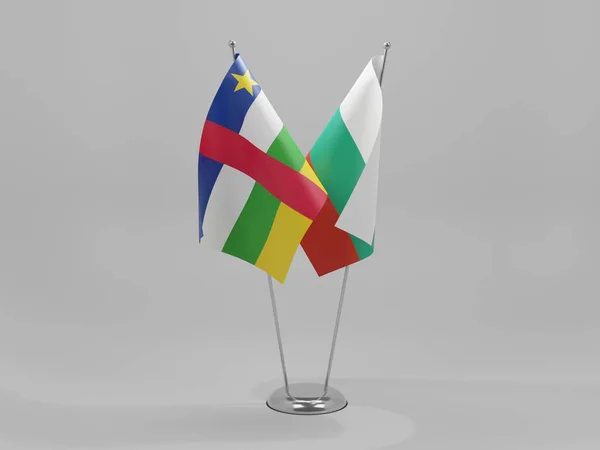 Bulgaria Central African Republic Cooperation Flags White Background Render — Stock Photo, Image