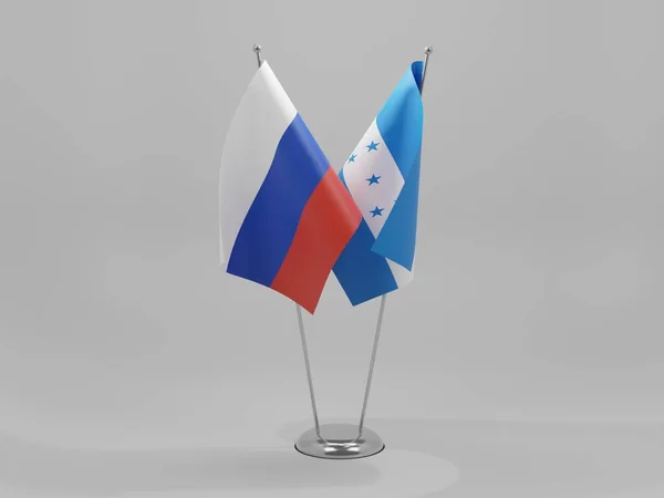 Honduras Russia Cooperation Flags White Background Render — стокове фото