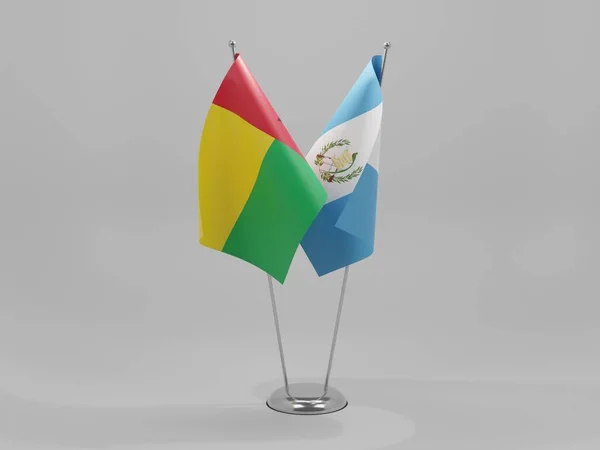 Guatemala Banderas Cooperación Guinea Bissau Fondo Blanco Render —  Fotos de Stock