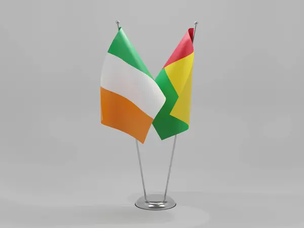 Guinea Bissau Irland Kooperationsfahnen Weißer Hintergrund Render — Stockfoto