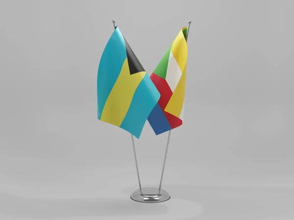 Komorerna Bahamas Flaggor För Samarbete Vit Bakgrund Render — Stockfoto