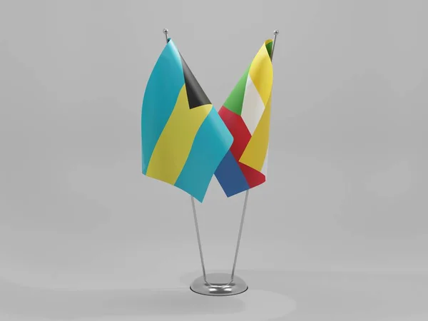 Comores Drapeaux Coopération Des Bahamas Fond Blanc Render — Photo