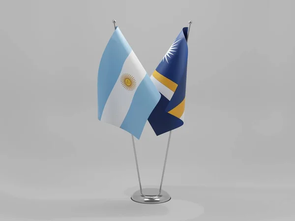 Marshallöarna Argentina Flaggor För Samarbete Vit Bakgrund Render — Stockfoto