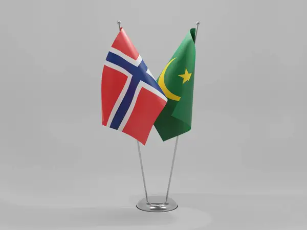 Mauritania Norway Cooperation Flags White Background Render — Stock Photo, Image