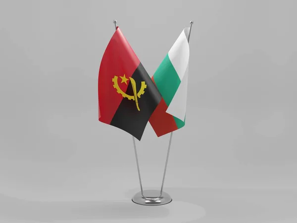 Bulgaria Angola Banderas Cooperación Fondo Blanco Render —  Fotos de Stock