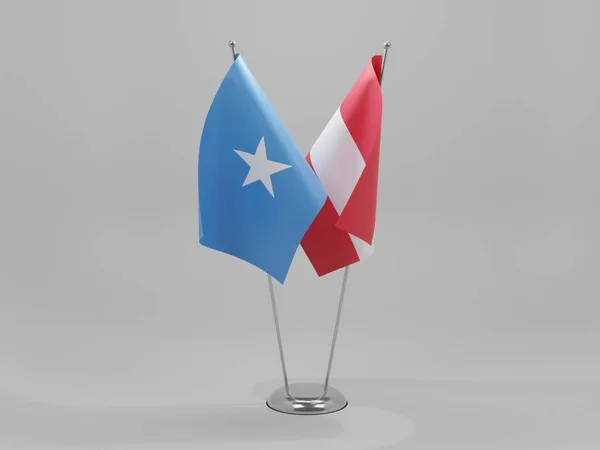 Austria Banderas Cooperación Somalia Fondo Blanco Render —  Fotos de Stock