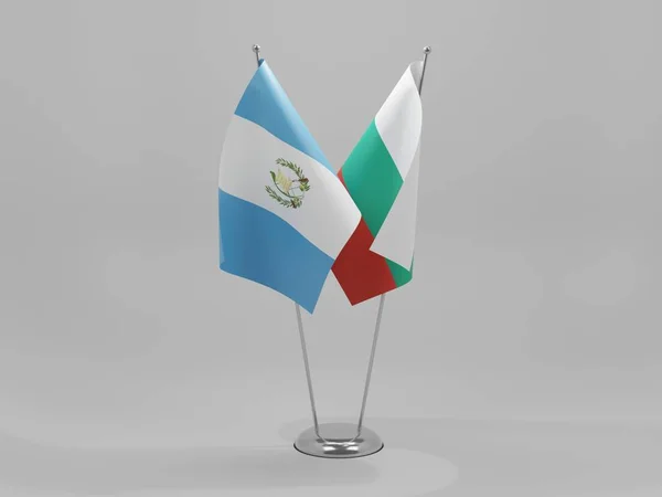 保加利亚 危地马拉合作旗 白色背景 3D渲染 — 图库照片