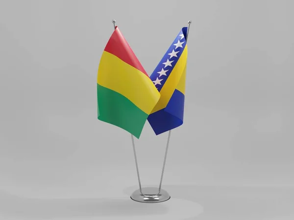 Bosna Hercegovina Vlajky Spolupráce Guineje Bílé Pozadí Vykreslování — Stock fotografie