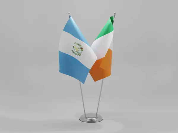 Rlanda Guatemala Şbirliği Bayrakları Beyaz Arkaplan Render — Stok fotoğraf
