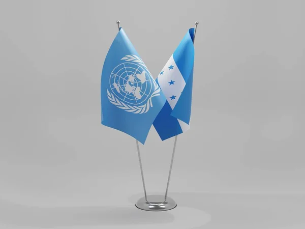 ホンジュラス 国連協力旗 白の背景 3Dレンダリング — ストック写真