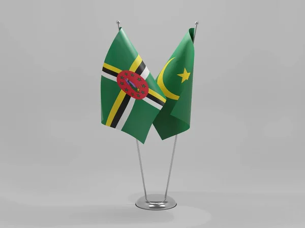 Mauretanien Dominica Flaggen Weißer Hintergrund Render — Stockfoto
