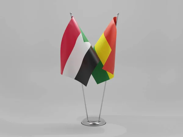 Boliwia Sudan Flagi Współpracy Białe Tło Render — Zdjęcie stockowe