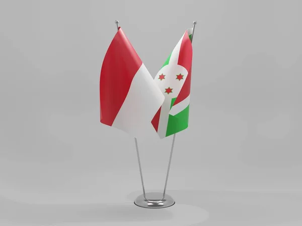 Burundi Indonesia Cooperation Flags White Background Render — 스톡 사진