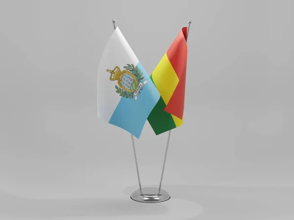 Bolivia San Marino Cooperation Flags White Background Render — Stock Photo, Image