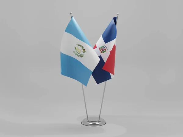 Dominicaanse Republiek Guatemala Samenwerking Vlaggen Witte Achtergrond Render — Stockfoto
