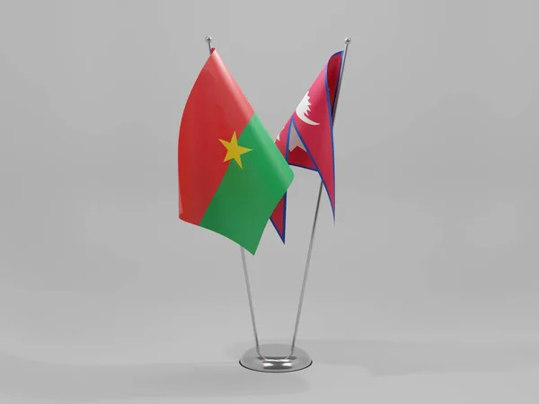 Nepal Bandeiras Cooperação Burkina Faso Fundo Branco Render — Fotografia de Stock