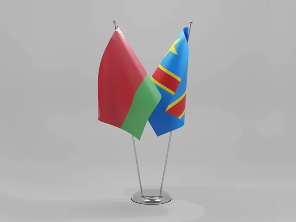 Congo Democratic Republic Belarus Cooperation Flags White Background Render — Stock Photo, Image