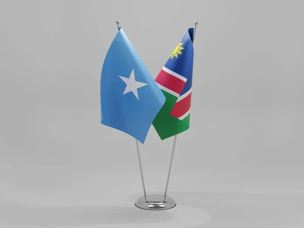 Намибия Сомали Флаги Сотрудничества Белый Фон Рендер — стоковое фото