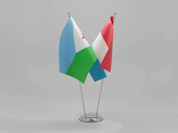 Lüksemburg Cibuti Şbirliği Bayrakları Beyaz Arkaplan Render — Stok fotoğraf