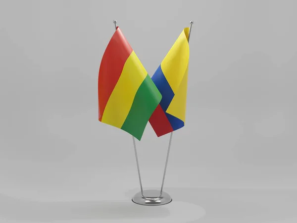 Banderas Cooperación Colombia Bolivia Fondo Blanco Render —  Fotos de Stock