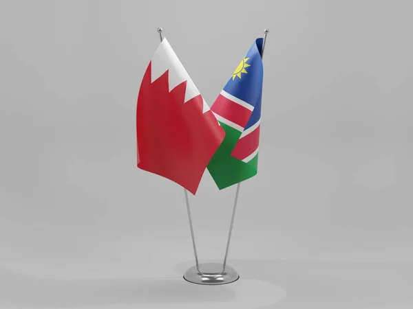 Namibia Bahrain Cooperation Flags White Background Render — Stock Photo, Image