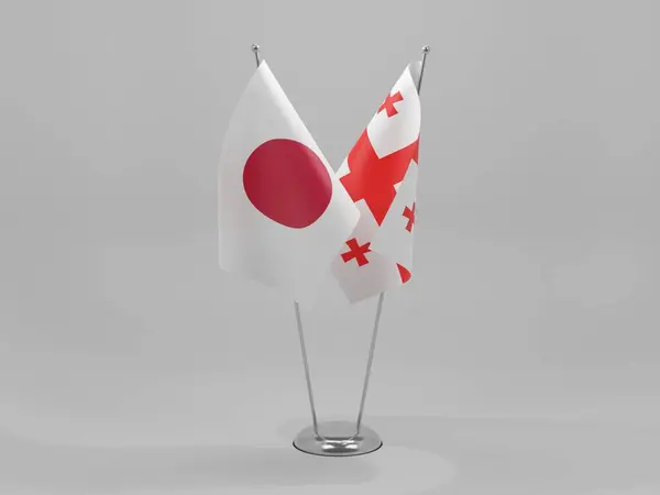 ジョージア 日本協力旗 3Dレンダリング — ストック写真