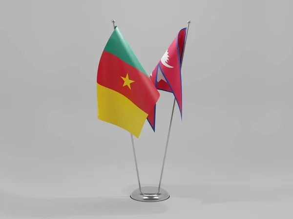 Nepal Bandeiras Cooperação Dos Camarões Fundo Branco Render — Fotografia de Stock